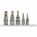 Antgalių komplektas, SPLINE, 1/4 ", 3/8", Cr-V, 5vnt., YATO