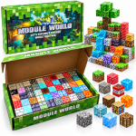Minecraft stiliaus magnetinis blokelių - kaladėlių rinkinys - 100 vnt.