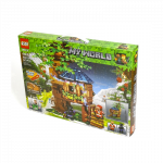 Lego stiliaus Minecraft konstruktorius - Kalėdinis namelis, LED, 537 dalys