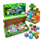 Minecraft stiliaus magnetinis blokelių - kaladėlių rinkinys - 50 vnt.