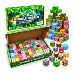 Minecraft stiliaus magnetinis blokelių - kaladėlių rinkinys - 150 vnt.
