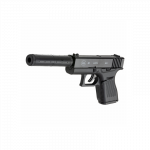 Metalizuotas pistoletas su duslintuvu - Airsoft 6mm BB