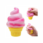 Antistresinis minkomas žaislas squishy - Ledų ragelis / Ledai - rožinė