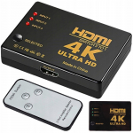 HDMI skirstytuvas (3x1) 4K Ultra HD + valdymo pultelis