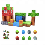 Minecraft stiliaus magnetinis blokelių / kaladėlių rinkinys - 48 dalys