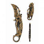 Sulankstomas karambit peilis su a&scaron;tria geležte - Snake skin