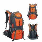 Daugiafunkcinė patvari turistinė kuprinė 40L - oranžinė