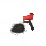 Rudas korundas 25kg - 0.2 - 0.8 mm + smėliapūtė su vir&scaron;utiniu bakeliu 0,8L