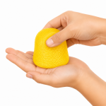 Antistresinis squishy kubas, mink&scaron;tas sensorinis žaislas kamuolis- geltonas