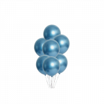 Lateksinis chromuotas balionas, mėlynas - 30cm, 1vnt.