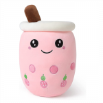 Mielas pliu&scaron;inis žaislas / pagalvė Boba Bubble Tea, rožinė
