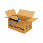Kartoninė dėžė saugi sąlyčiui su maistu - 390 x 190 x 150 mm