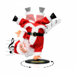 Nuotaikingas Kalėdų senelis sukasi, &scaron;oka ir dainuoja - 24cm