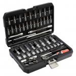 Galvučių rinkinys su terk&scaron;le  1/4(6.3 mm)  56vnt.