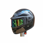 (nukainota) Motociklininko &scaron;almas SAFE su dvigubu tamsintu stiklu - juodas