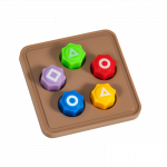 Gonggi kauliukai i&scaron; Squid Game serialo su kvadratiniu padėkliuku