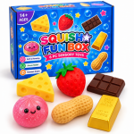 Squish Mystery Fun Box &ndash; 6 skirtingų mink&scaron;tų skvi&scaron;ų rinkinys