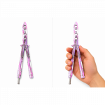 Treniruočių peilis Butterfly be a&scaron;menų 22cm - Pink/purple