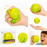 Antistresinis squishy rutulys, mink&scaron;tas sensorinis žaislas nerimui nuraminti - geltonas