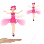 Magi&scaron;ka skraidanti ir &scaron;viečianti lėlė, valdoma ranka - Fėja, rožinė