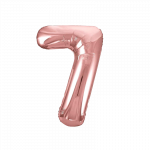 Folinis balionas su heliu, skaičius 7 - 90 cm, rose gold