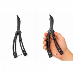Treniruočių peilis Butterfly be a&scaron;menų 22cm - Black vawe
