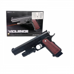 Airsoft, spyruoklinis pistoletas 6mm su lazeriniu taikikliu