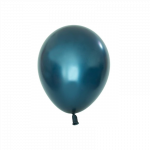 Lateksinis chromuotas balionas su heliu, žalsvai mėlynas - 30cm, 1vnt.