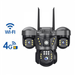 6MP HD Trigubo objektyvo lauko 4G su SIM / WIFI kamera ir saulės baterija