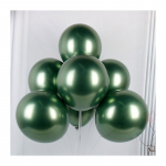 Lateksinis chromuotas balionas su heliu, žalias - 30cm, 1vnt.