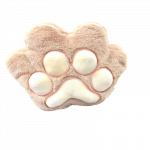 Mink&scaron;ta pliu&scaron;inė katės letenėlė, pagalvėlė - Cat's paw, rusva, 25cm