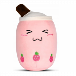 Mielas pliu&scaron;inis žaislas / pagalvė Boba Bubble Tea, rožinė