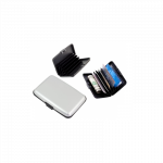 Apsauginis kortelių ir dokumentų dėklas, 6 skyreliai - sidabrinis