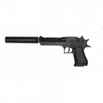 Metalizuotas pistoletas &ndash; Desert Eagle su duslintuvu - Airsoft