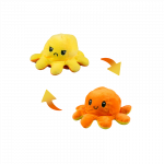 Pliu&scaron;inis dvipusis a&scaron;tuonkojis Tik Tok Octopus - geltonas / oranžinis