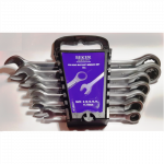 Raktų su terk&scaron;le komplektas 7vnt, 8-19mm, Cr-V