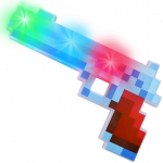 Minecraft stiliaus pistoletas, &scaron;viečia ir skleidžia garsus - mėlynas