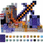 Minecraft stiliaus magnetinis blokelių - kaladėlių rinkinys - 100 dalių