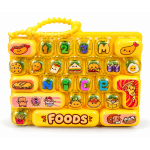 Geltonas sensorinis žaislas &ndash; klaviatūra Fidget Keyboard &bdquo;Food&ldquo;