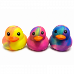 Didelis spalvotas squishy ančiukas &ndash; mink&scaron;tas spaudomas žaislas