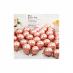 Lateksinis chromuotas balionas su heliu, rose gold - 30cm, 1vnt.