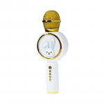 Karaoke bluetooth mikrofonas zuikutis - baltas