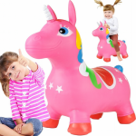 Pripučiamas guminis &scaron;okliukas / vienaragis - rožinis