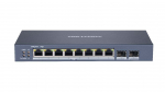 Hikvision 10 prievadų 8 PoE valdomas komutatorius DS-3E1510P-SI-8P2F