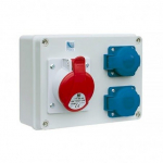 PawBol B.1227-S plastikinis skydelis su ki&scaron;tukiniais lizdais (2x250V 1x16A/4P)