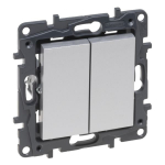 2 klavi&scaron;ų jungiklis Legrand Niloe Step 863305 (pilkas)