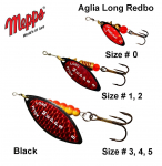 Sukriukė Mepps Aglia Long Redbo Black 30g