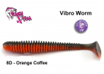 Guminukas Crazy Fish Vibro Worm Orange Coffee 10 cm