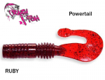 Guminukas aromatizuotas Crazy Fish Powertail Ruby 7cm Kalmaro
