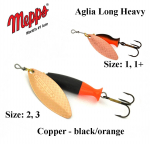 Sukriukė Mepps Aglia Long Heavy Copper-Black/Orange 24 g